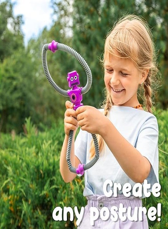 LISHER 2 Pieces Telescopic Suction Cup Robot Toy, Shape Changing Telescopic Tube Fidget Toys, Pop Tubes, Fidget Tubes Sensory Toys for Girls Boys (Robot) - Image 5